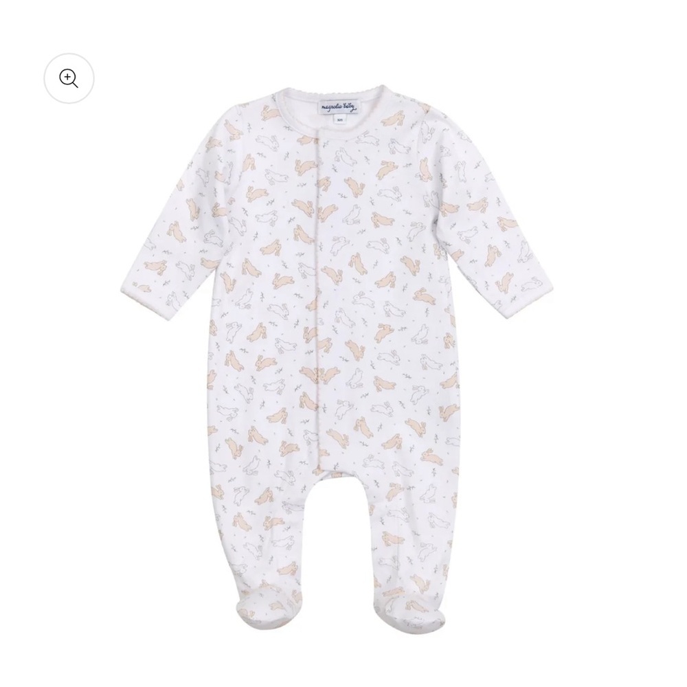 Magnolia White and Tan Animal Print Kids Footie